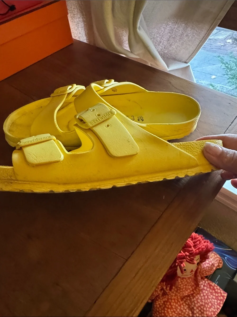 Birkenstock Yellow Double-Buckle Man Slide Sandals